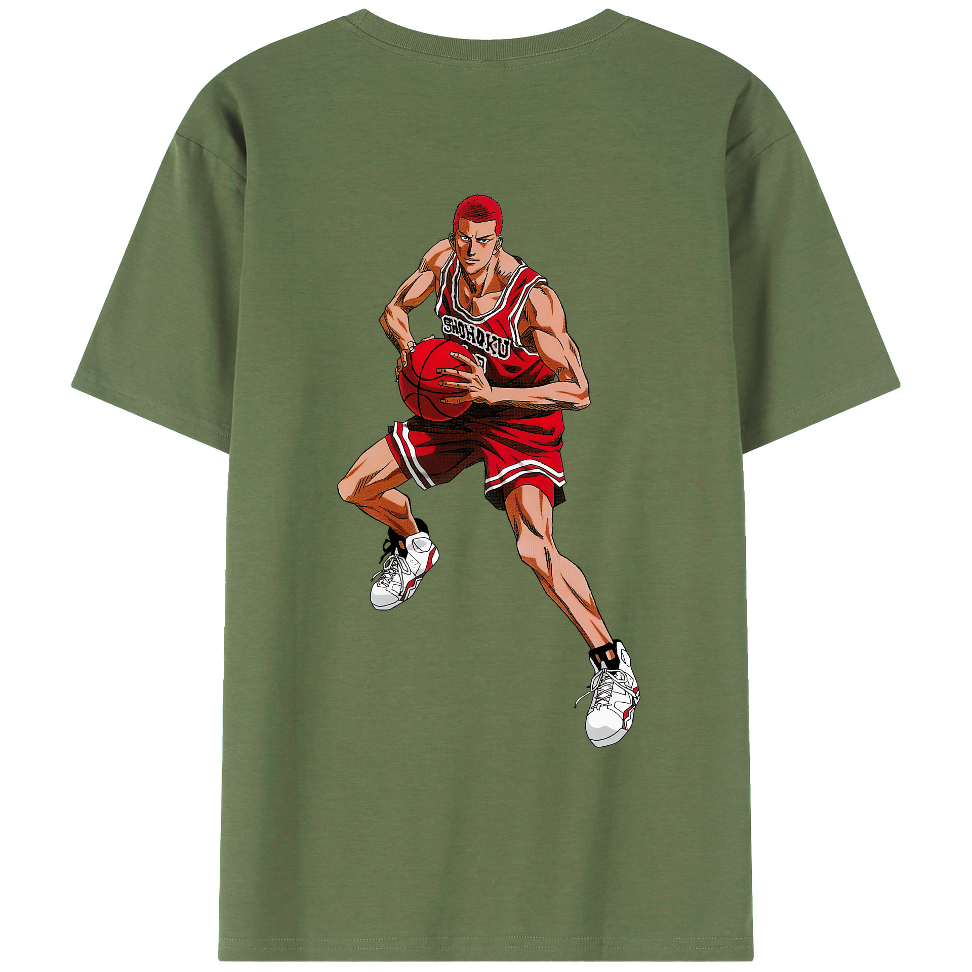 （画像用） SLAM DUNK／スラムダンク 綿100％ メンズ半袖Tシャツ（バックプリント） 通気性